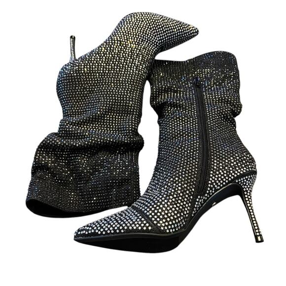 Thalia Sodi Raquell Slouch PointedToe Rhinestone Embellished  Boots NEW 8.5 - Picture 8 of 11